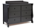 Ebony (0011) 13-Canton / Eclipse 6 Drawer Dresser with Interlocking Drawers