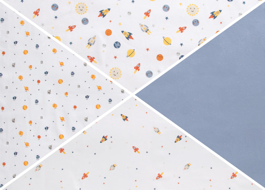 Space Exploration (3235) 9-100% Cotton Flannel Baby Receiving Blankets - 4 Pack