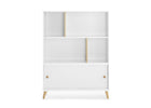 White cabinet with gold accents on a white background 13-Essex Bookcase