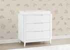 Bianca White (130) 1-Noah 3 Drawer Dresser with Changing Top and Interlocking Drawers