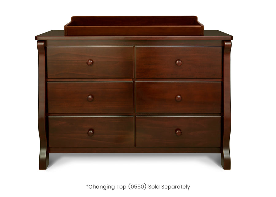 Black Cherry Espresso (607) 6-Canton / Eclipse 6 Drawer Dresser with Interlocking Drawers