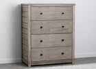 Rustic White (119) 1-Monterey 4 Drawer Chest with Interlocking Drawers