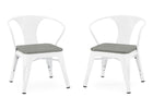 Two white chairs with gray seats on a white background 9-Bistro 2-Piece Chair Set