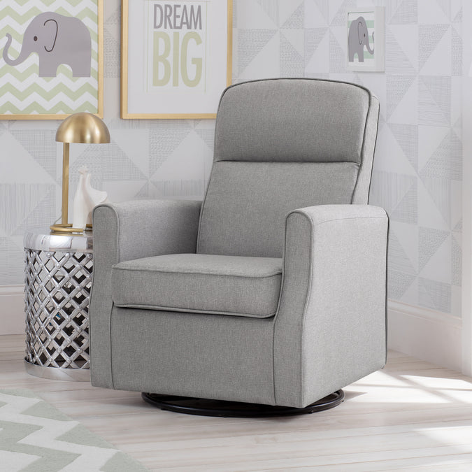 French Grey (1304) 23-Blair Slim Nursery Glider Swivel Rocker Chair