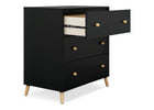 Ebony with Natural (1482) 4-Essex 3 Drawer Dresser with Interlocking Drawers