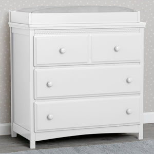 Bianca White (130) 39-Emerson 3 Drawer Dresser with Changing Top and Interlocking Drawers