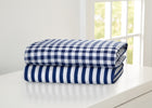 Navy Gingham (3220) 1-Blue Gingham Fitted Crib Sheets - 2 Pack
