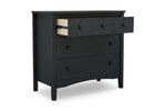 Textured Midnight Grey (1347) 4-Farmhouse 3 Drawer Dresser with Changing Top and Interlocking Drawers