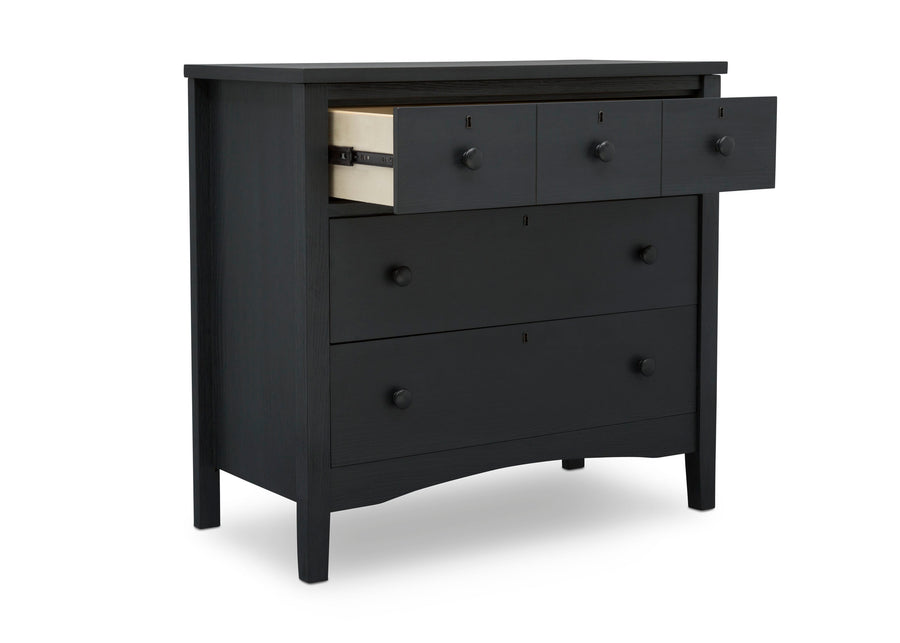 Textured Midnight Grey (1347) 4-Farmhouse 3 Drawer Dresser with Changing Top and Interlocking Drawers