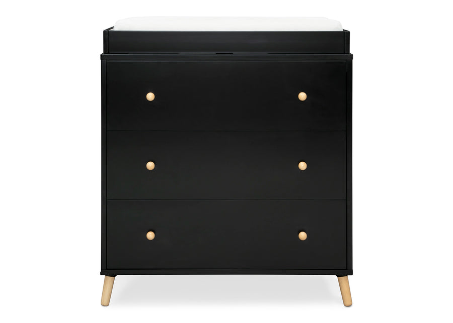 Ebony with Natural (1482) 7-Essex 3 Drawer Dresser with Interlocking Drawers