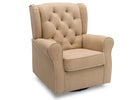 A beige tufted wingback recliner chair with rolled arms and a cushioned seat, shown on a plain white background. 18-Emerson Nursery Glider Swivel Rocker Chair