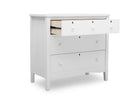 Textured White (1349) 14-Farmhouse 3 Drawer Dresser with Changing Top and Interlocking Drawers