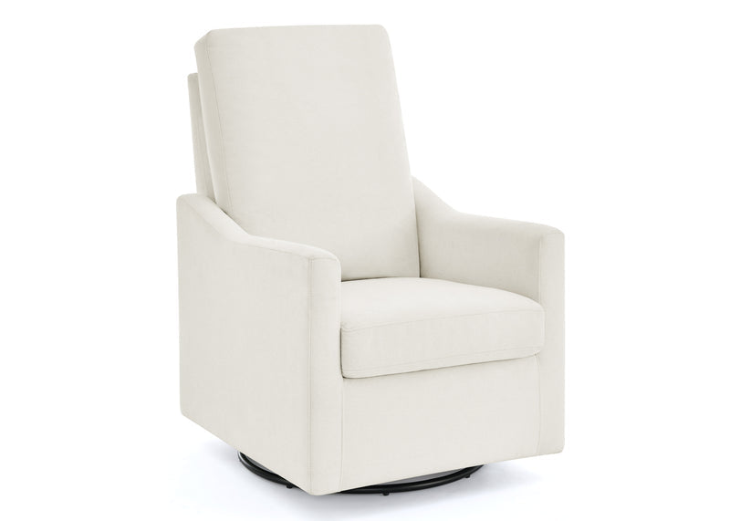 White swivel chair on a white background 31-Andie Nursery Glider Swivel Chair with LiveSmart Fabric