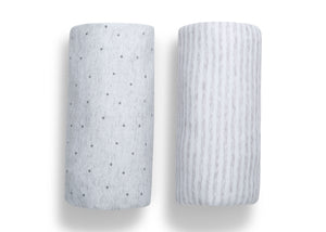Grey Dots & Stripes (2408) 4-babyGap Grey Dots & Stripes 100% Organic Cotton Crib Sheets - 2 Pack