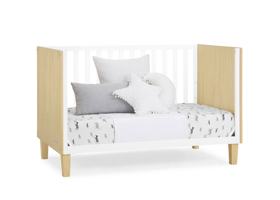 Natural with Bianca White (1512) 39-Sonny 4-in-1 Convertible Crib