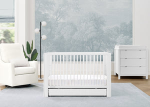 Bianca White (130) 2-Cassie 4-in-1 Convertible Crib with Underdrawer