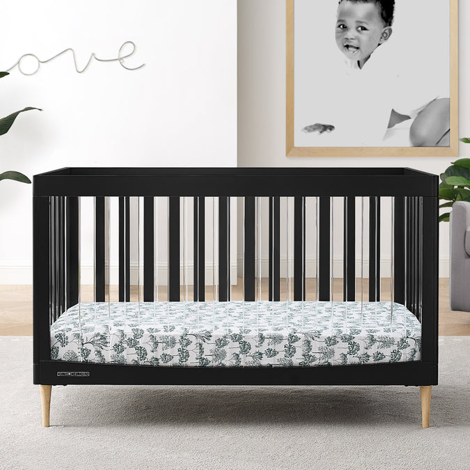Midnight Grey with Natural (1372) 14-Austin Acrylic 4-in-1 Convertible Crib