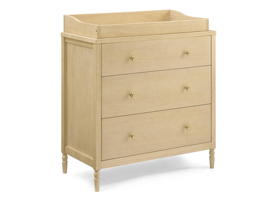 Natural Sandstone (1544) 10-Serena 3 Drawer Dresser with Changing Top and Interlocking Drawers