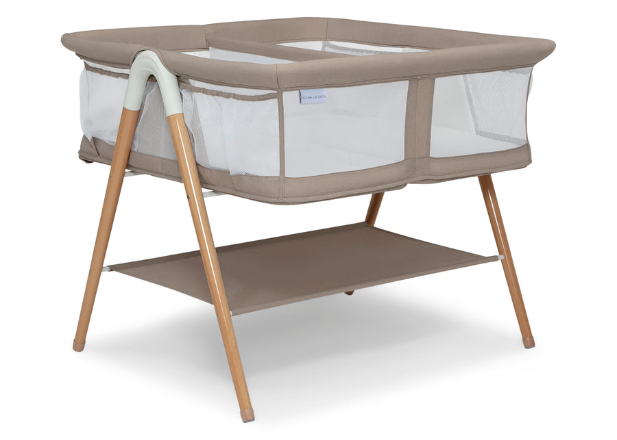 Tan (2470) 2-Bondi Beechwood Twin Bassinet