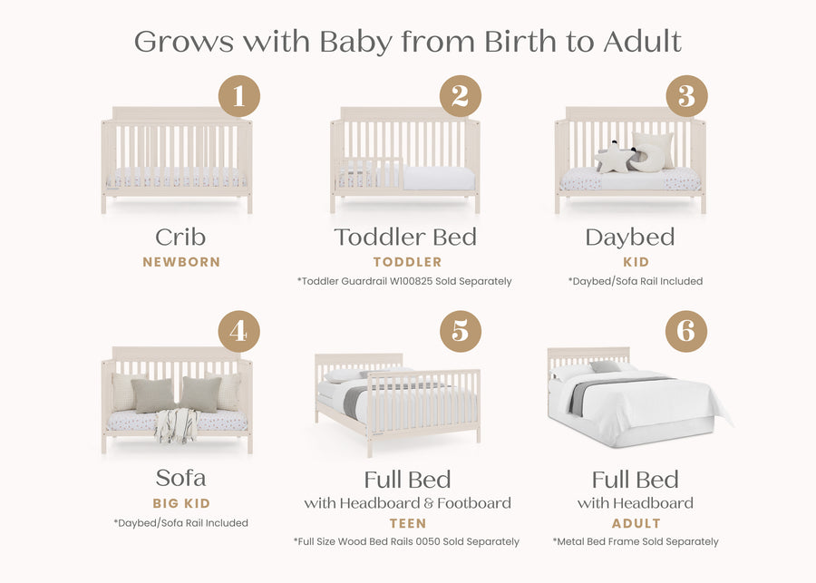Soft Beige (1560) 3-Isabelle 6-in-1 Convertible Crib
