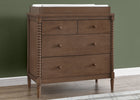 Teak Brown (1526) 1-Saint 4 Drawer Dresser with Changing Top and Interlocking Drawers