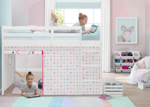 Dots (960) 3-Bed Tent - Curtain Set for Twin Loft or Bunk Bed (Bed Sold Separately)