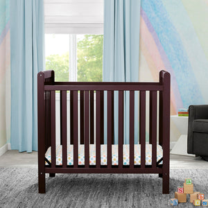 Dark Chocolate (207) 13-Classic Mini Crib with 2.75-inch Mattress - Convertible to Twin Bed