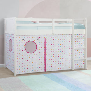 Dots (960) 44-Bed Tent - Curtain Set for Twin Loft or Bunk Bed (Bed Sold Separately)