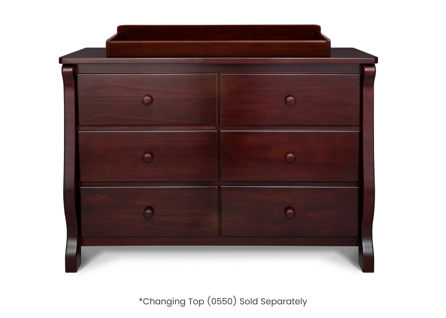 Espresso Cherry (205) 4-Canton / Eclipse 6 Drawer Dresser with Interlocking Drawers