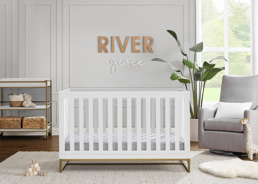 Bianca White with Melted Bronze (186) 1-Jade 4-in-1 Convertible Crib
