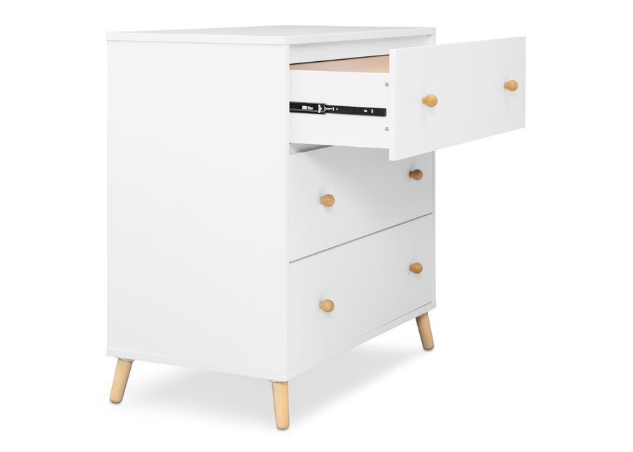 Bianca White with Natural (123) 11-Essex 3 Drawer Dresser with Interlocking Drawers