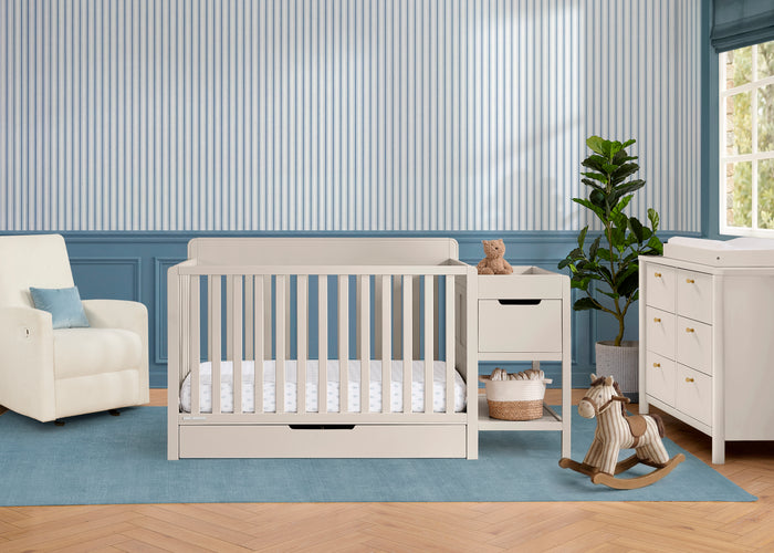 Maya 5-in-1 Convertible Crib and Changer with StorageSoft Beige (1560)