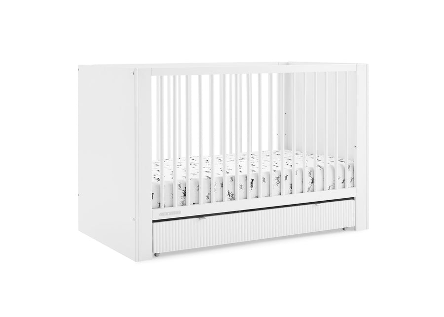 Bianca White (130) 11-Cassie 4-in-1 Convertible Crib with Underdrawer