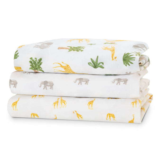 DCB: Safari Friends (3414) 12-Fitted Crib Sheets - 3 Pack