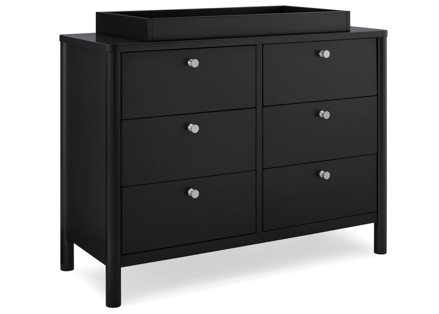 Midnight Grey (1360) 12-Brooks 6 Drawer Dresser with Interlocking Drawers