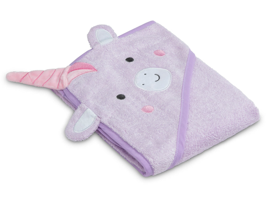 Light Purple Unicorn (1262) 13-Personalized Baby Hooded Bath Towel