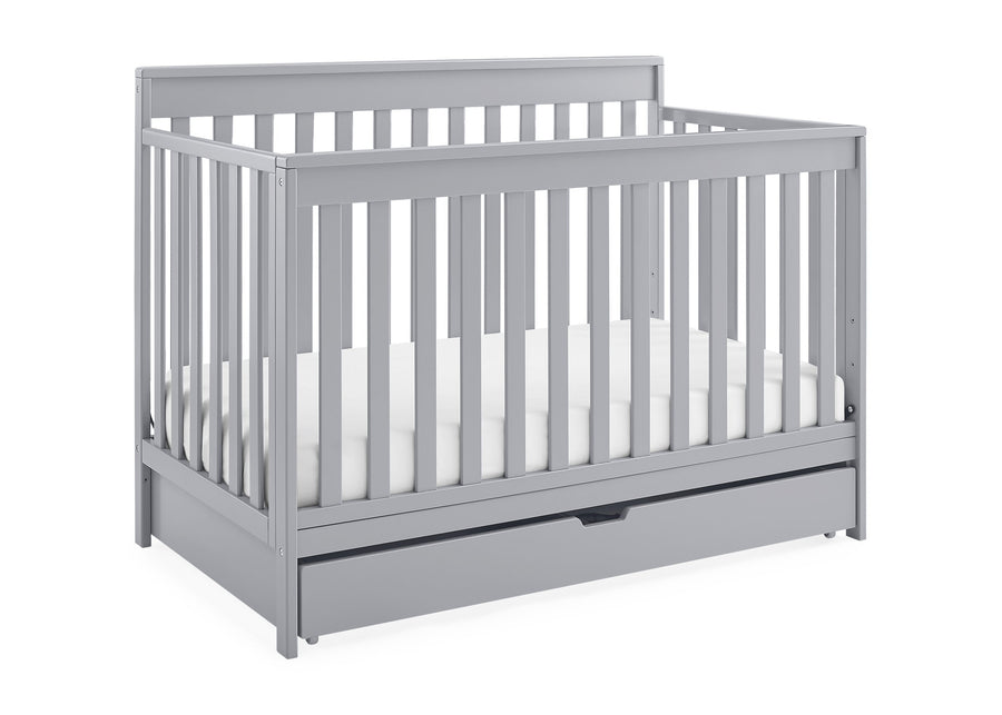 Grey (026) 17-Mercer 6-in-1 Convertible Crib with Storage Trundle