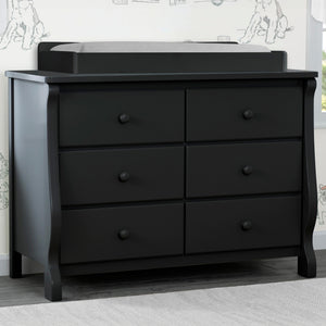 Ebony (0011) 44-Canton / Eclipse 6 Drawer Dresser with Interlocking Drawers