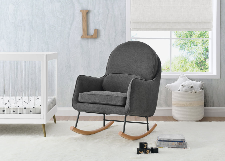 Stone Grey with Black & Natural (1420) 1-Ella Rocker with LiveSmart Evolve Fabric