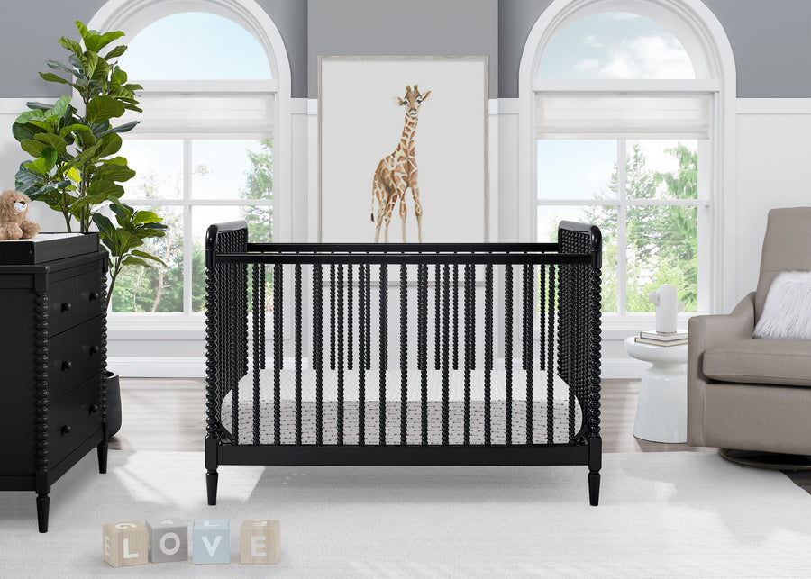 Black (001) 9-Saint 4-in-1 Convertible Crib