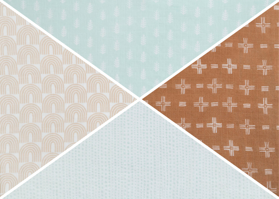 Neutral Boho (3406) 15-100% Cotton Muslin Baby Receiving Blankets - 4 Pack