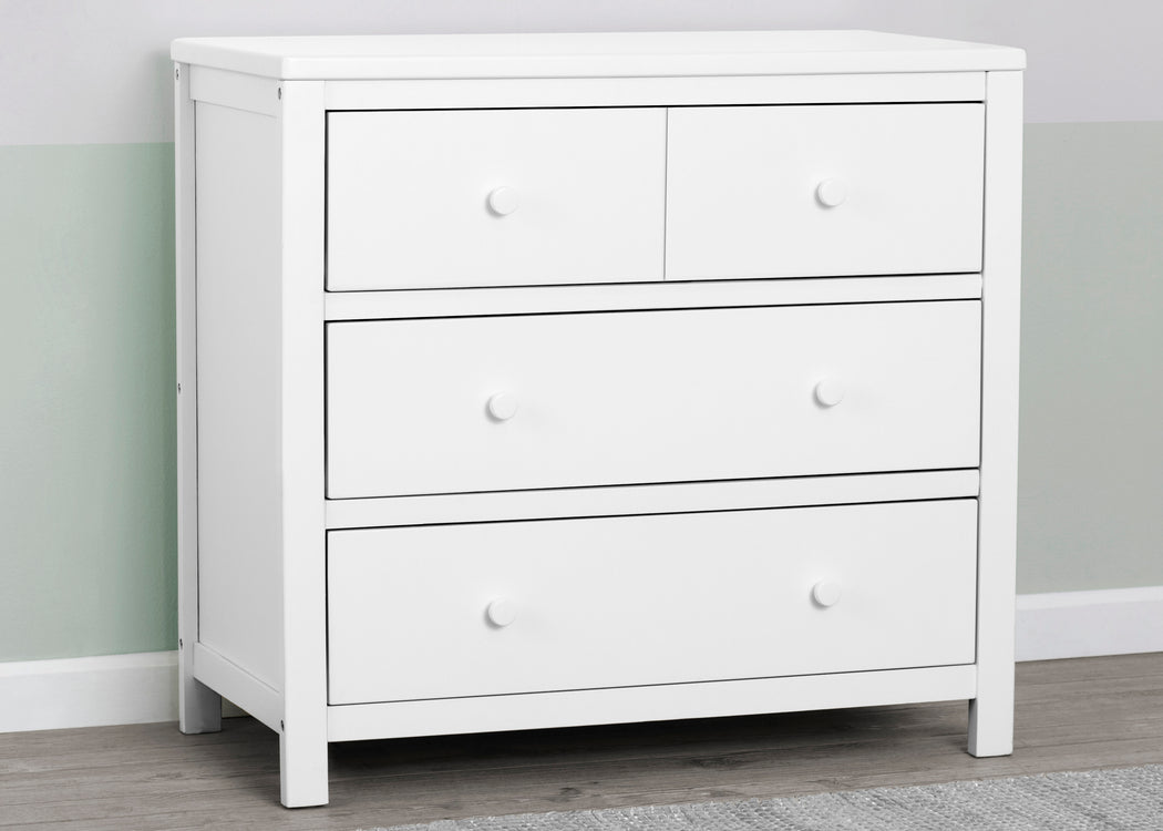 3 Drawer Dresser with Interlocking DrawersBianca White (130)