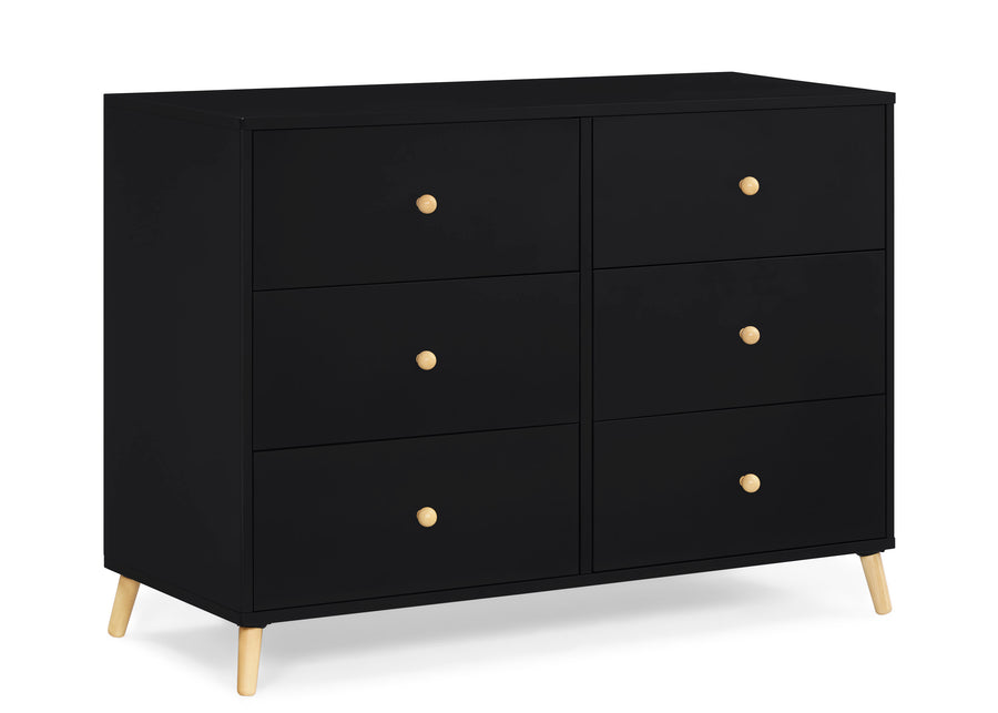 Ebony with Natural (1482) 28-Essex 6 Drawer Dresser with Interlocking Drawers