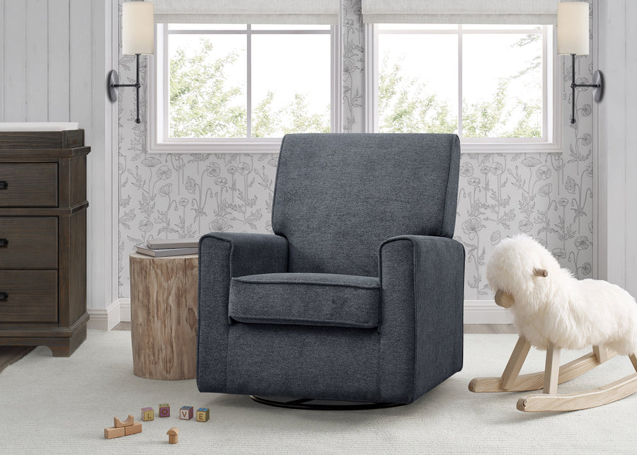 Denim (1436) 4-Sophie Nursery Glider Swivel Chair with LiveSmart Fabric