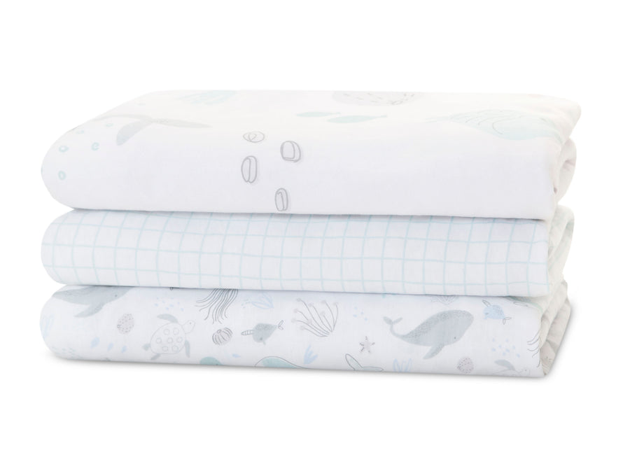 Sea Life (3236) 12-100% Organic Cotton Fitted Crib Sheets - 3 Pack