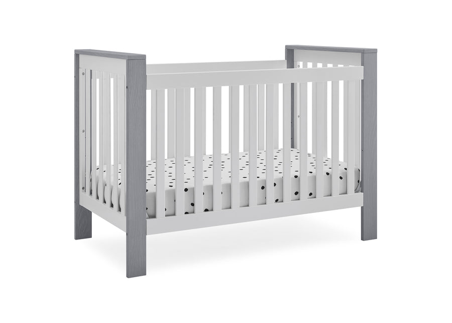 Bianca White with Textured Cloud (1426) 11-Miles 4-in-1 Convertible Crib