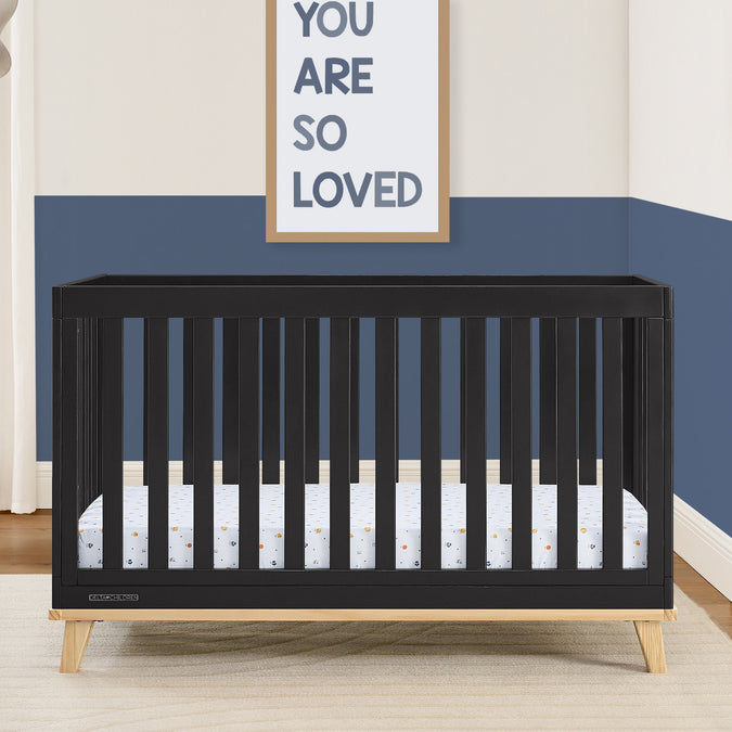 Ebony with Natural (1482) 15-Frankie 4-in-1 Convertible Crib
