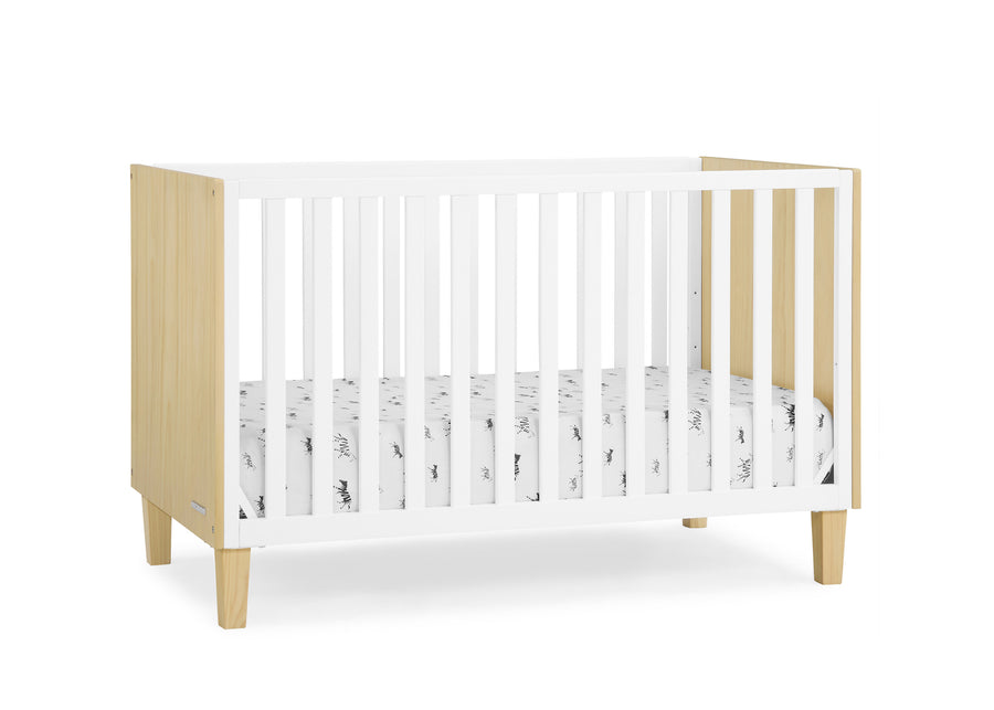 Natural with Bianca White (1512) 37-Sonny 4-in-1 Convertible Crib