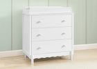 Bianca White (130) 1-William 3 Drawer Dresser with Changing Top and Interlocking Drawers