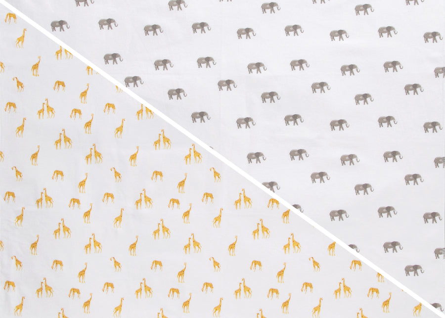 Safari Friends (3414) 15-100% Cotton Flannel Baby Receiving Blankets - 2 Pack